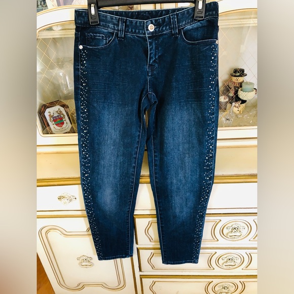 Cache excellent condition rhinestone studded jeans size 4 - Picture 1 of 6